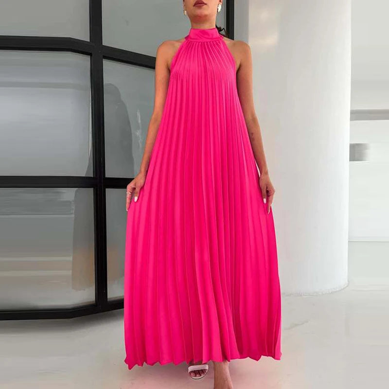 Sexy Off Shoulder Banquet Women Party Dress Elegant Simple Solid Color Loose Evening Dress Trendy High Waisted Draped Long Dress