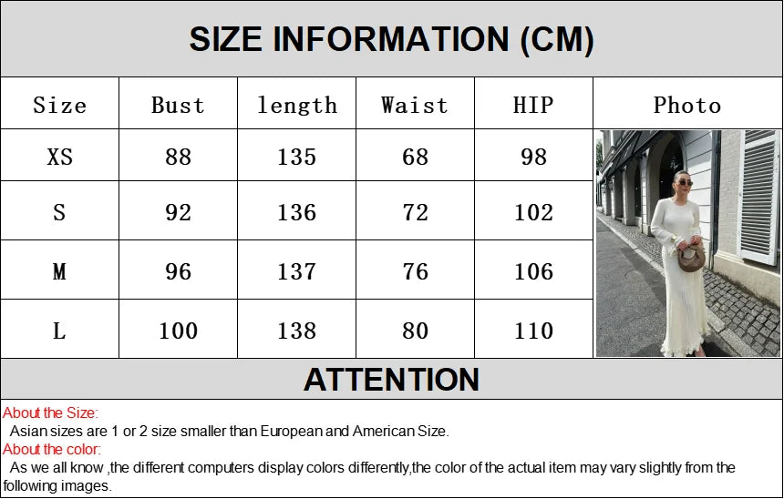 Ruffles Pleated Loose Long Dress Women Autumn Winter Fashion White O Neck Flare Elegant Party Dresses Female Streetwear Outfits